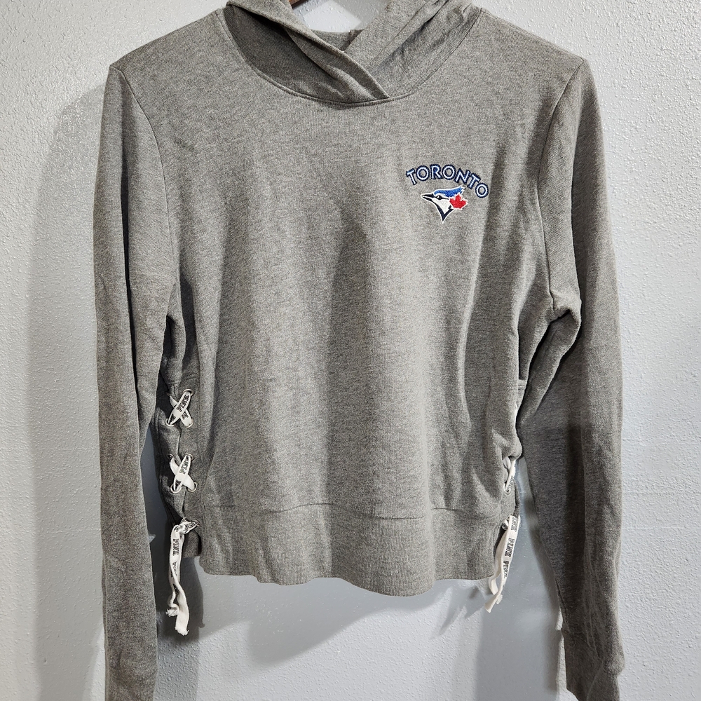 PINK Victoria's Secret Gray Hoodie with Side Ties MLB Toronto Cardinals S
